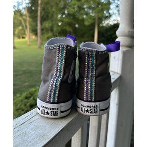 Converse All Star High Top Bedazzled Sneakers Women’s Size 7 Purple Teal